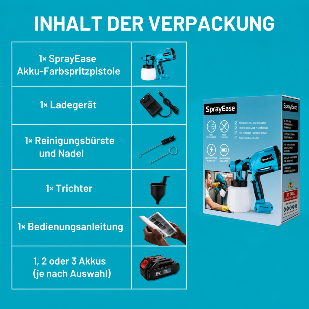 SprayEase | Akku-Farbspritzpistole